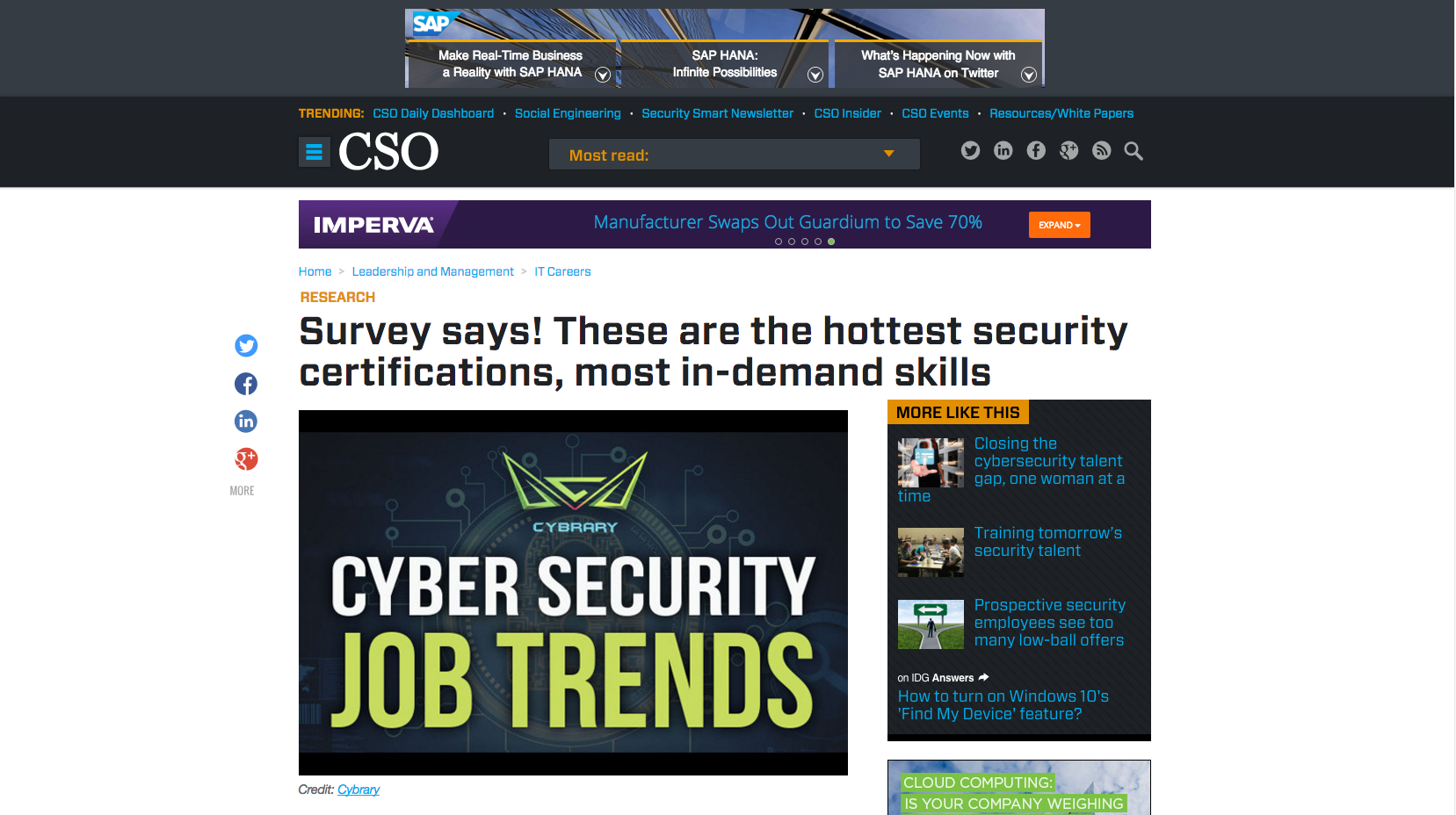 O'Dell Graphic Solutions Creates Infographic for Cyber Security Training Client, Cybrary